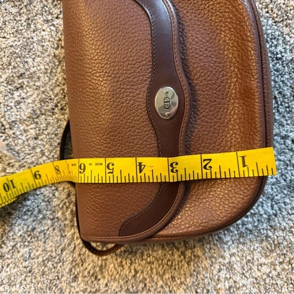 Vintage Dior Brown Leather cross body bag with COA in pictures - Picture 10 of 12